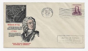 US 726 (PL-1) 3c Georgia Bicentennial single on FDC Ioor Cachet ECV $65.00