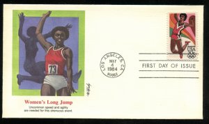 US 2083 1984 Summer Qlympics Long Jump UA Fleetwood cachet FDC