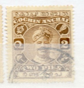 India Cochin 1916-30 Early Issue Fine Used 2p. NW-15702