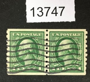 MOMEN: US STAMPS # 412 PAIR USED LOT #13747