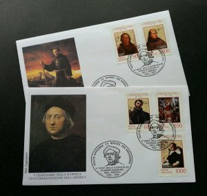 Vatican 5th Centenary Of Discovery And Evangelization Of America 1992 (FDC pair)