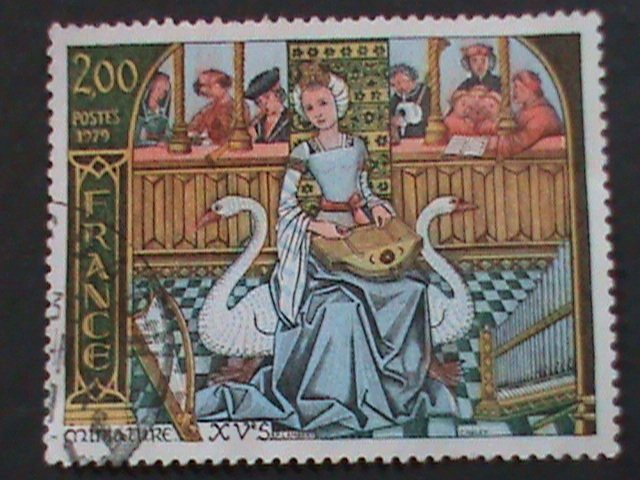 ​FRANCE- PROMOTION LARGE JUMBO STAMP 1 1/2 X 2 ART & PAINTING USED VERY FINE