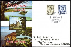 Great Britain Wales Sc# WMMH9, WMMH11 FDC 1968 9.4 Pictorial Issue