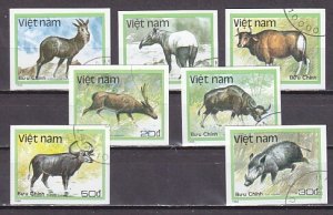 Vietnam, Dem. Rep. Scott cat. 1885-1891. Wild Animals. IMPERF issue. Canceled.