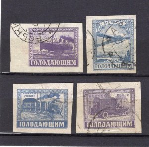 RUSSIA YR 1922,SC B34-37,MI 191-94,USED,FOR HUNGRY,SEMI-POSTALS