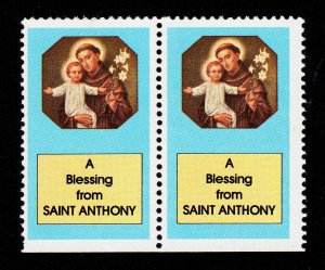 POSTER STAMP 'A BLESSING FROM SAINT ANTHONY' (SAG) PAIR MNH-OG