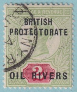 NIGER COAST PROTECTORATE 3 USED NO FAULTS VERY FINE! BONNY RIVER CANCEL! VSG