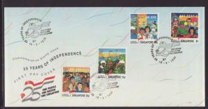 Singapore 576-579 Anniversay Independence 1990 U/A FDC