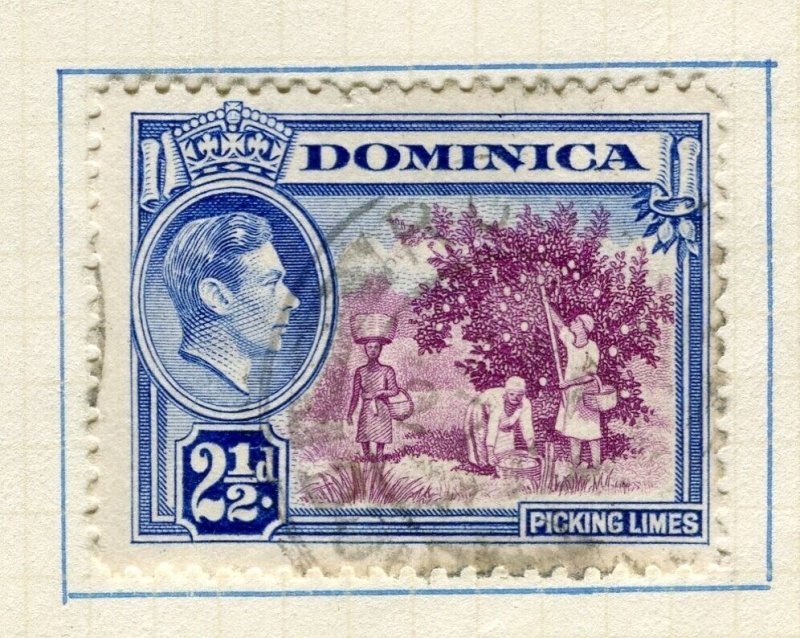 DOMINICA; 1938 early GVI pictorial issue fine used 2.5d. value