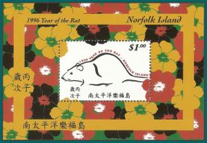 Norfolk Island 1996 New Year, MS MNH  #601,SGMS619