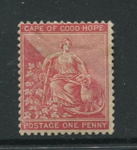 Cape of Good Hope - Scott 43- Hope-1886 - WMK 16 - MH -Single - 1p Stamp