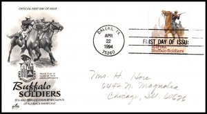 US 2818 Buffalo Soldiers Artcraft Pencil FDC