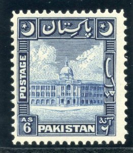 Pakistan 1949 KGVI 6a blue superb MNH. SG 48. Sc 51.