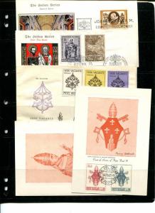 Vatican 1962 - 10 FDC , cards  unaddressed VF 