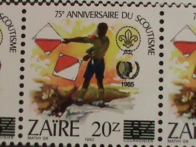 ZAIRE-1982-11207-1213 SCOUTING YEAR COMPLETE   MNH STRIPS OF 4 SETS-VERY FINE