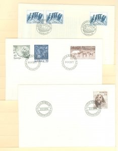 Sweden 1155/1212-14/1234 1977-78 3 U/A FDCs; Birds, bears, horses