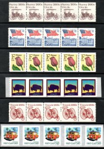 US #1907 // 3522 PLATE NUMBER COILS, 6 different (different types) , VF mint ...