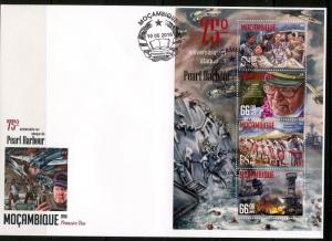 MOZAMBIQUE 2016 75th ANNIVERSARY PEARL HARBOR ATTACK SHEET FIRST DAY COVER