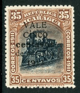 Nicaragua 1913 Bluefields Train Surcharge 5¢/35¢ Scott # 333 MNH Q579 ⭐⭐⭐⭐⭐⭐