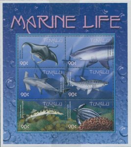 Tuvalu 2000 SG883a Marine Life sheetlet MNH