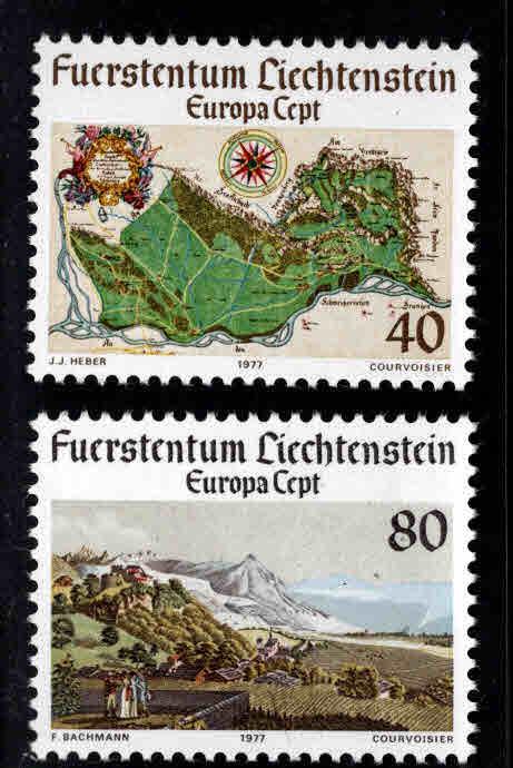 LIECHTENSTEIN Scott 615-616 MNH** Europa 1976 set