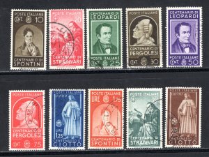 Italy #387-396   VF   Used   CV $579.05  .....   3000284