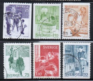Sweden Sc 1225-1230 1977 Christmas stamp set used