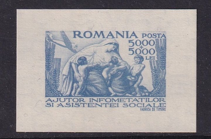 Romania  #B348  MNH  1947  miniature sheet care for needy