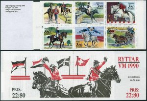 Sweden 1813-1818a booklet,MNH.Mi 1601-1606 MH 150. World Equestrian Games,1990.