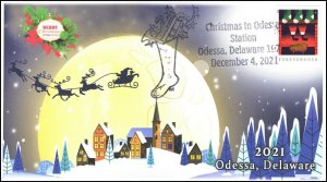 21-339, 2021, Christmas, Event Cover, Pictorial Postmark, Odessa, DE, Stocking,