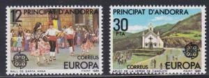 Spanish Andorra # 126-127, Europa - Santa Anna Festival, NH., 1/2 Cat.