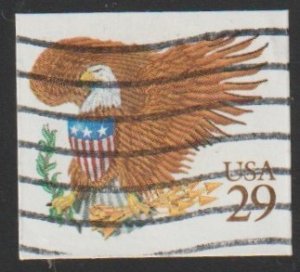SC# 2595 - (29c) - Eagle & Shield - brown denomination, used single off paper