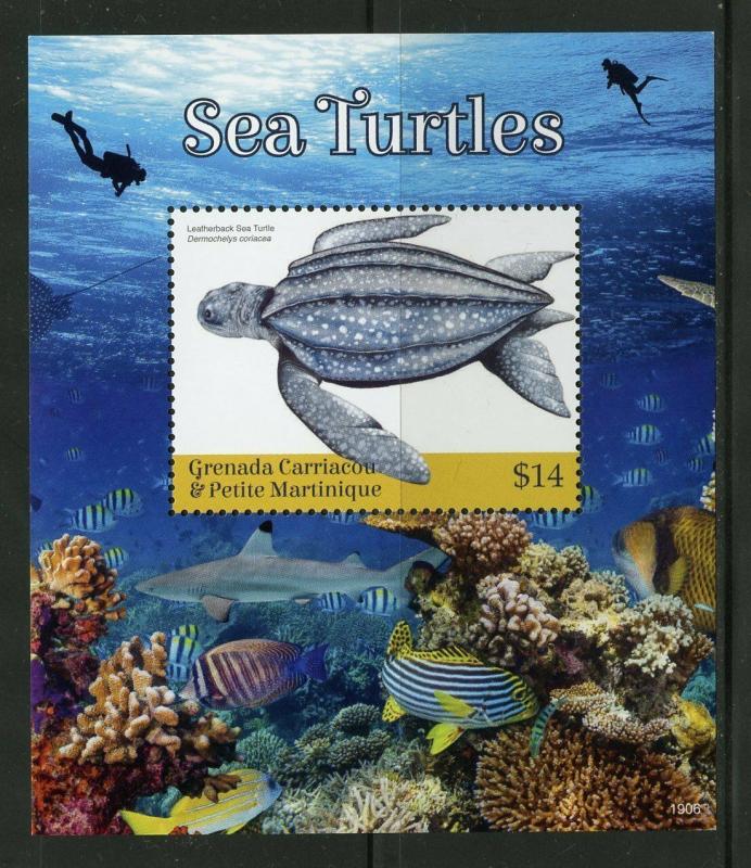 GRENADA GRENADINES  2019 SEA TURTLES  SOUVENIR SHEET MINT NH