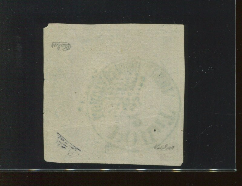 Russian Offices In The Turkish Empire Scott 1 1863 6k Blue Used Stamp w/1868 CCL