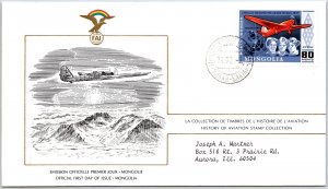 HISTORY OF AVIATION TOPICAL FIRST DAY COVER SERIES 1978 - MONGOLIA 0.80