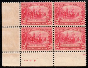 MALACK 329 F-VF OG H, Corner Block, Awesome! b8856