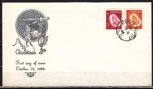 Canada, Scott cat. 451-452. Christmas issue. Silver Cachet. First day cover. ^