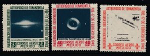 Mexico 1942 Astrophysics Air Post Complete Set VLM Mint. Scott C123-C125