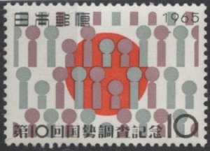 Japan 849 (mnh) 10y 10th national census (1965)