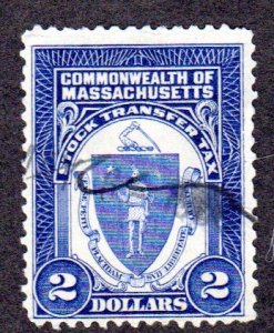 Massachusetts State Revenue Stock Transfer SRS # ST8, used Lot 200559 -03