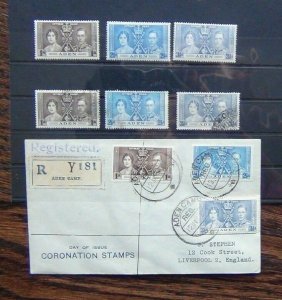 Aden 1937 Coronation MM Used and First Day Cover