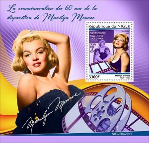 NIGER - 2022 - Marilyn Monroe - Perf Souv Sheet - Mint Never Hinged