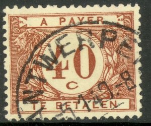 BELGIUM 1922-32 40c Red Brown Postage Due Sc J26 VFU