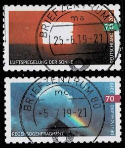 Germany 2019,Sc.#3082-3 used Atmospheric phenomena self-adhesive