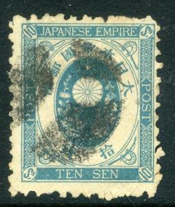 JAPAN;  1880s early KOBAN issue used 10s. value fair Cork...
