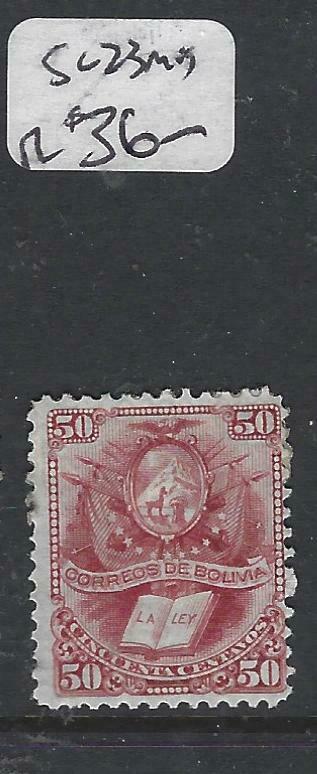 BOLIVIA  (P0706B)  50C  SC 23  VERY FRESH FULL MOG ALAS SOME PAPER ON BACK