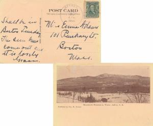 United States Hampshire Jaffrey 1909 4a-bar  1846-1956  PPC (Monadnock Mounta...