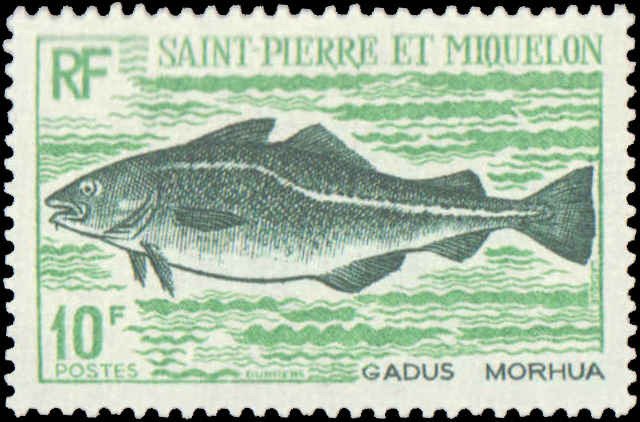 St. Pierre & Miquelon #419-422, Complete Set(4), 1972, Fish, Hinged