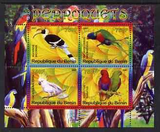 BENIN - 2007 - Parrots - Perf 4v Sheet - MNH - Private Issue