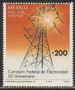 MEXICO 1508, FEDERAL ELECTRICITY COMMISSION 50th ANNIVERSARY. MINT, NH. VF.